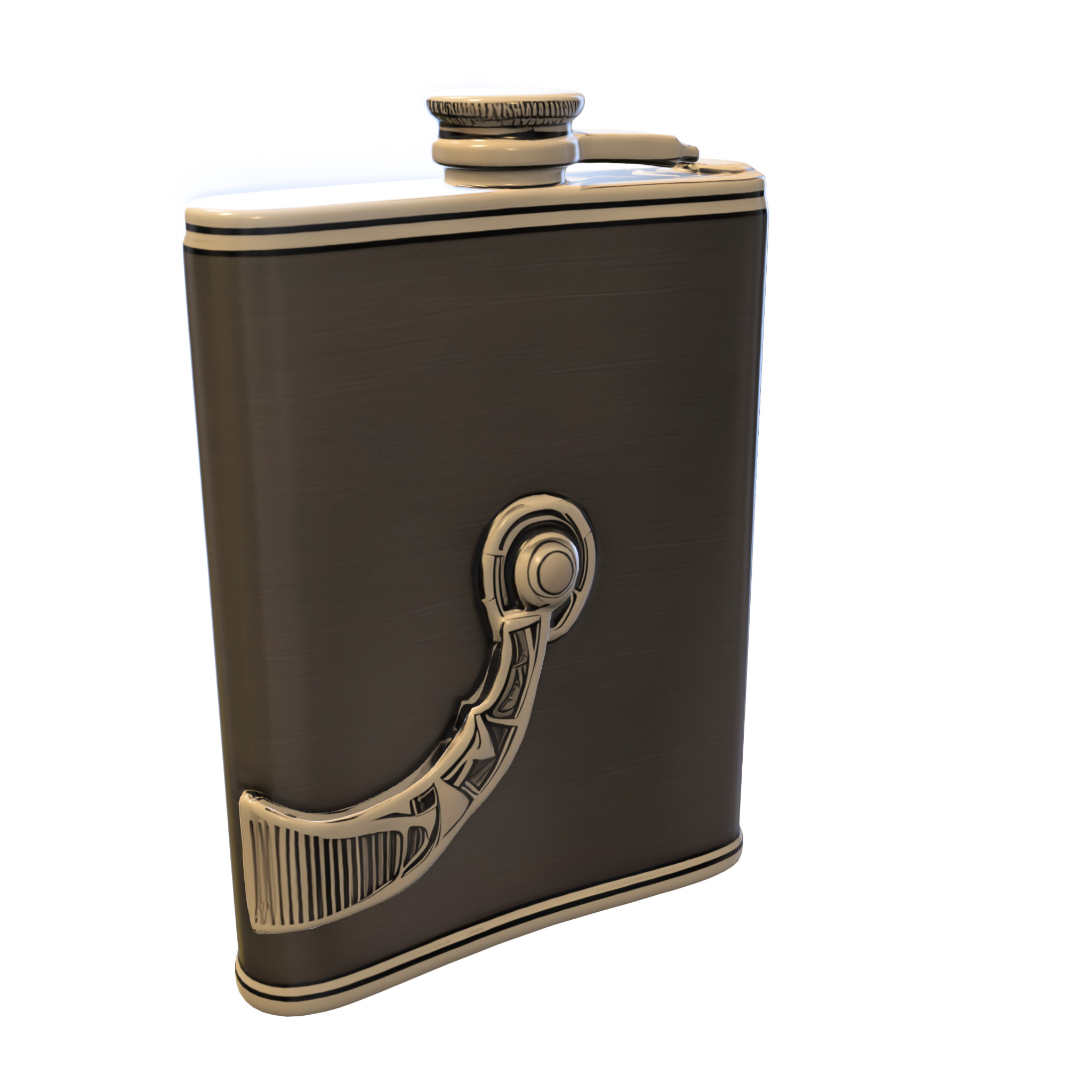 Skull Emblem Flask Low-poly 3D model_3