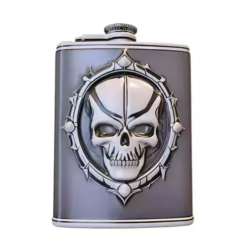 Skull Emblem Flask