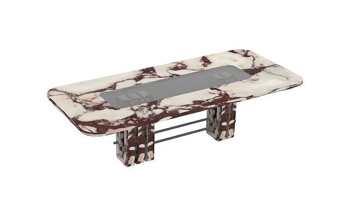 Marble Dining Table Low-poly 3D model