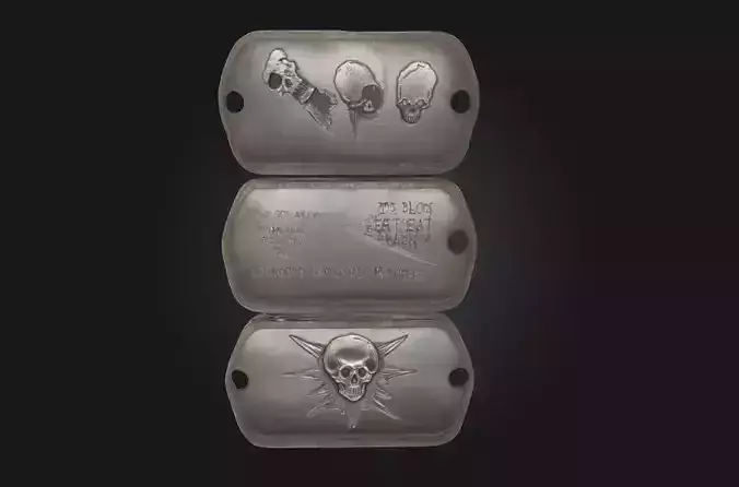 Skull Dog Tags  Identity Worn in Shadows