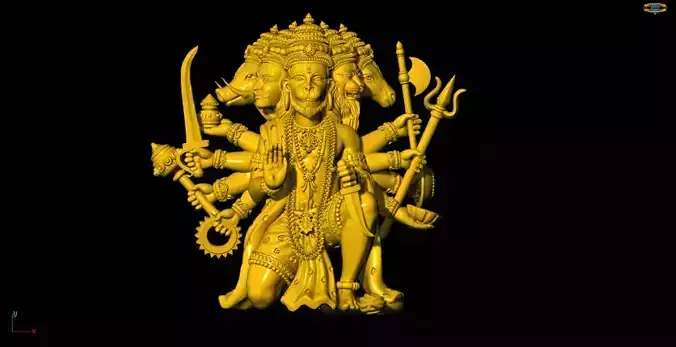 Panchmukhi Hanuman Printed 3D Model