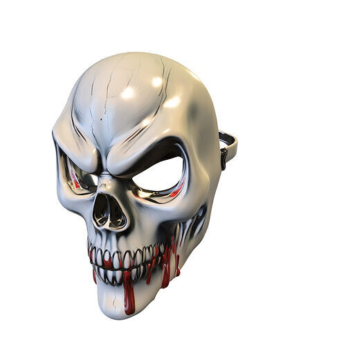 Bloody Skull Mask Low-poly 3D model