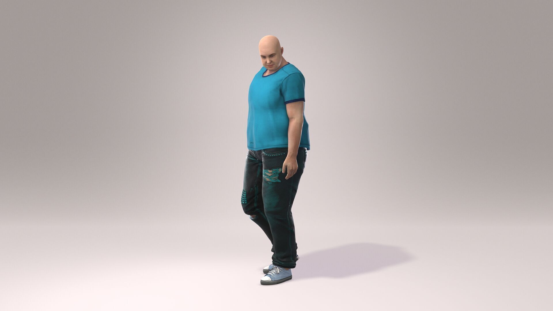  a 3D-rendered overweight male character 3D model_2