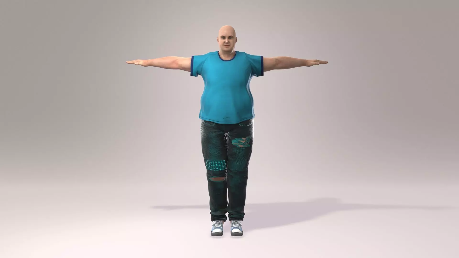  a 3D-rendered overweight male character 3D model_0
