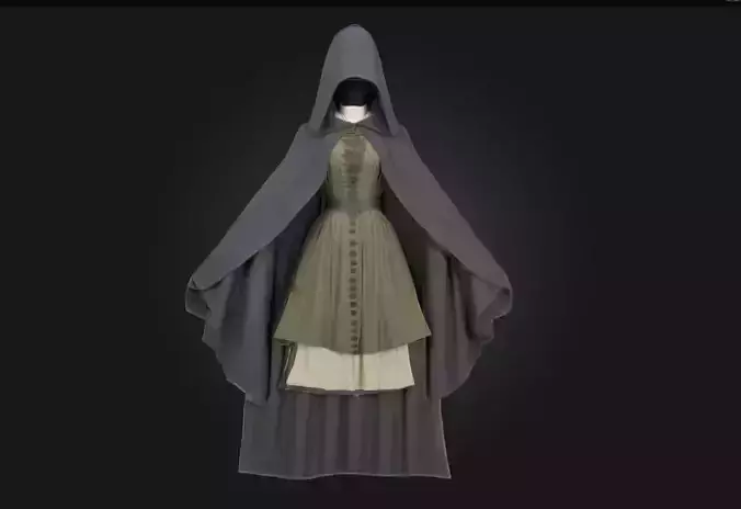 Enigmatic Cloak Ensemble  Shrouded in Mystery and Elegance