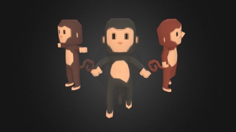 Low Poly Mr Mo Characters Package Low-poly 3D model_4