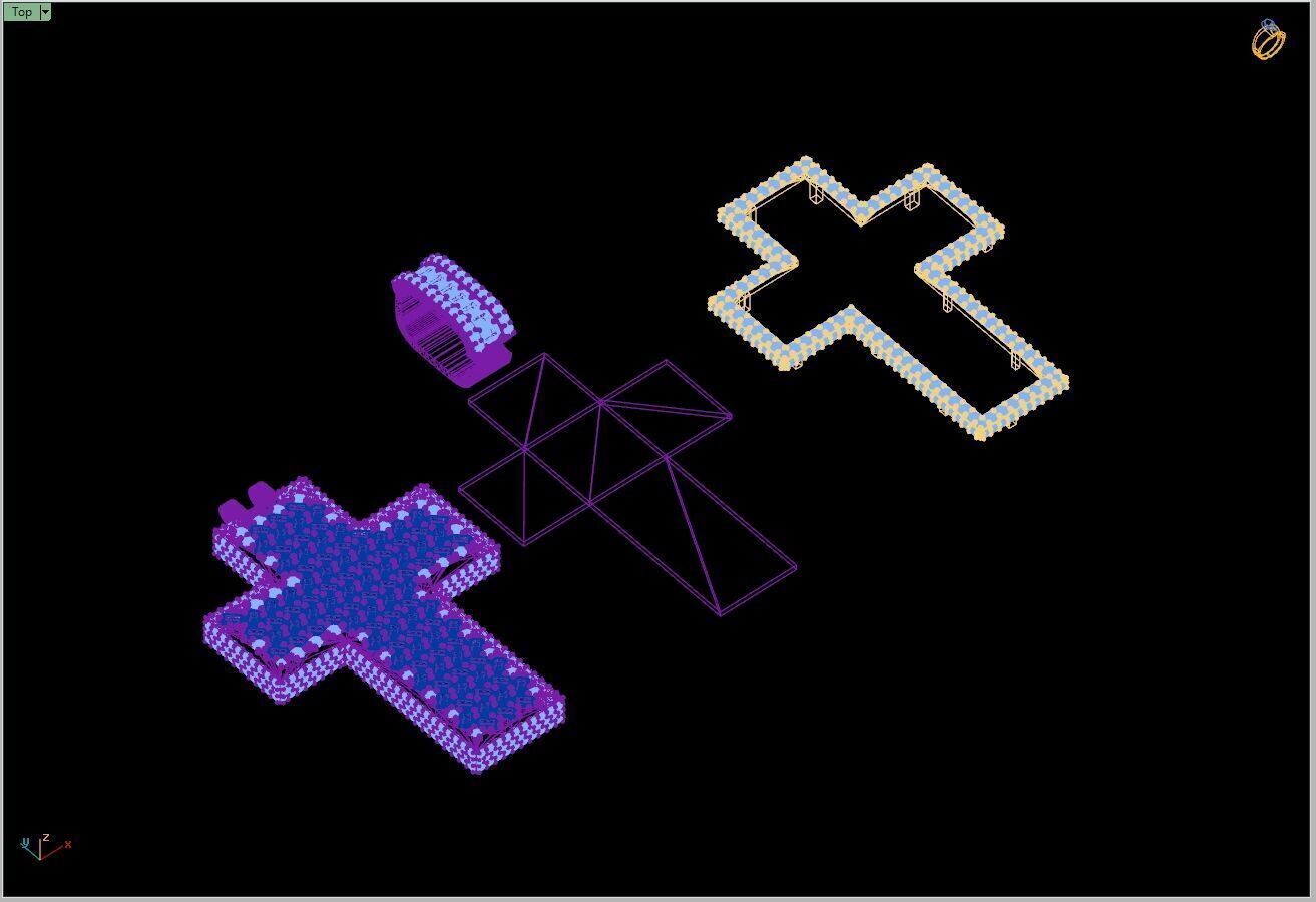 Custom Cross Pendant - Crucifixion Emerald Diamond Cross  3D print model_14