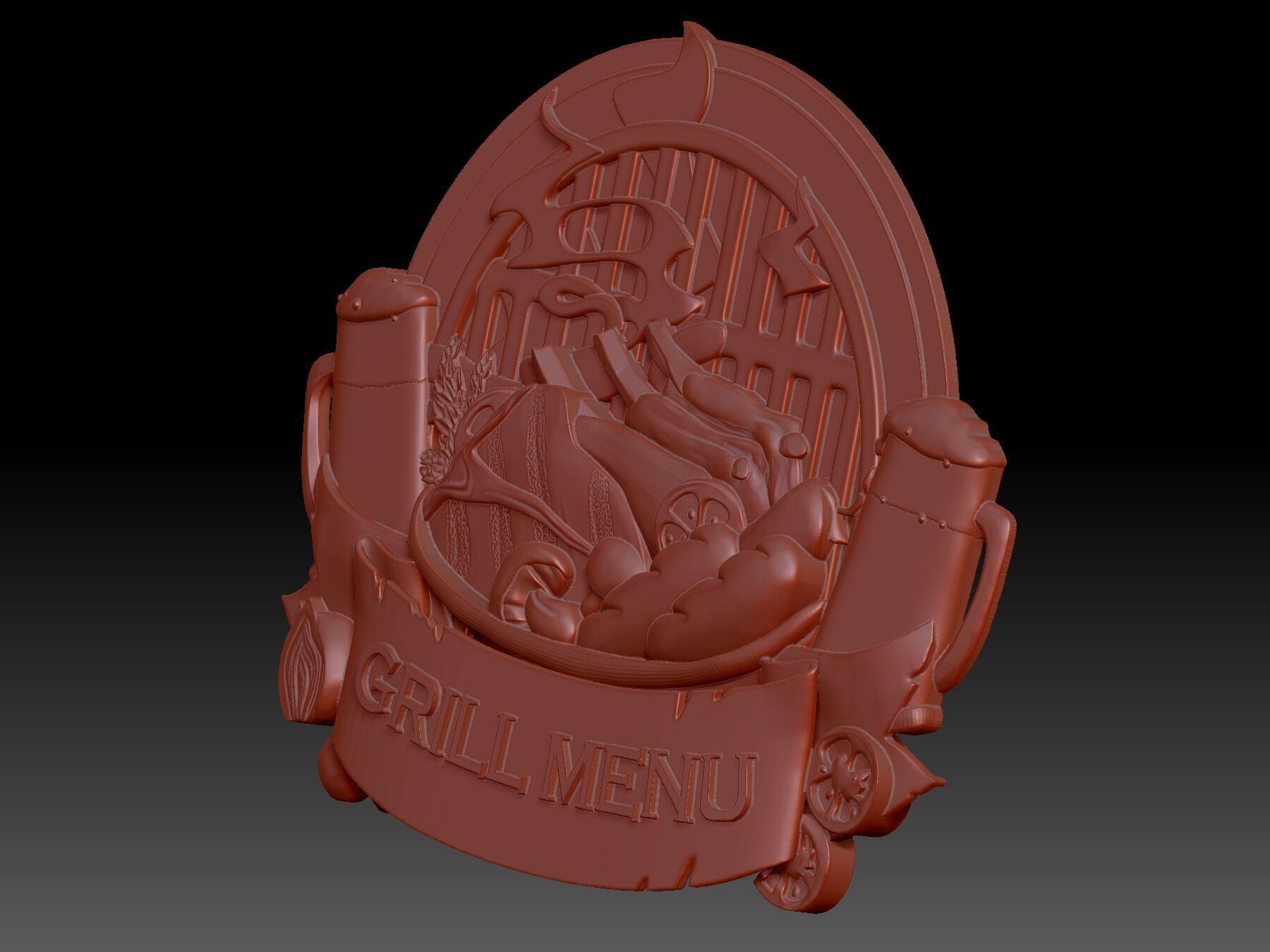 Grill menu 3D print model_3