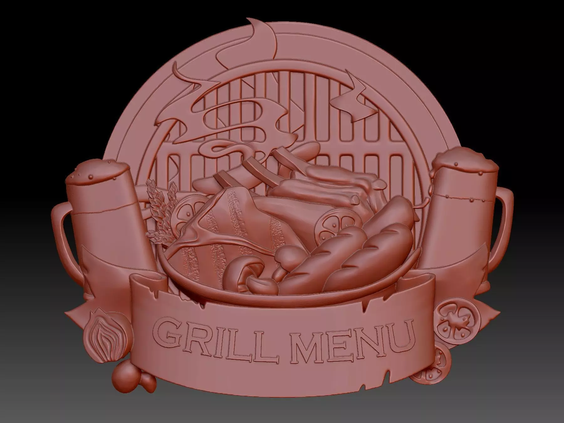 Grill menu 3D print model_0