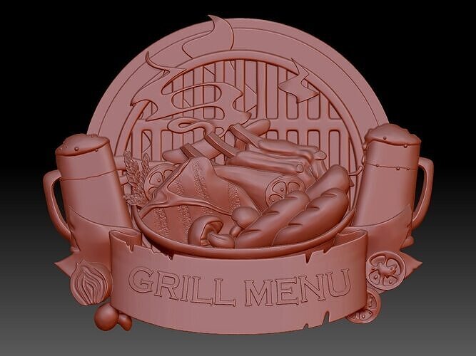Grill menu 3D print model