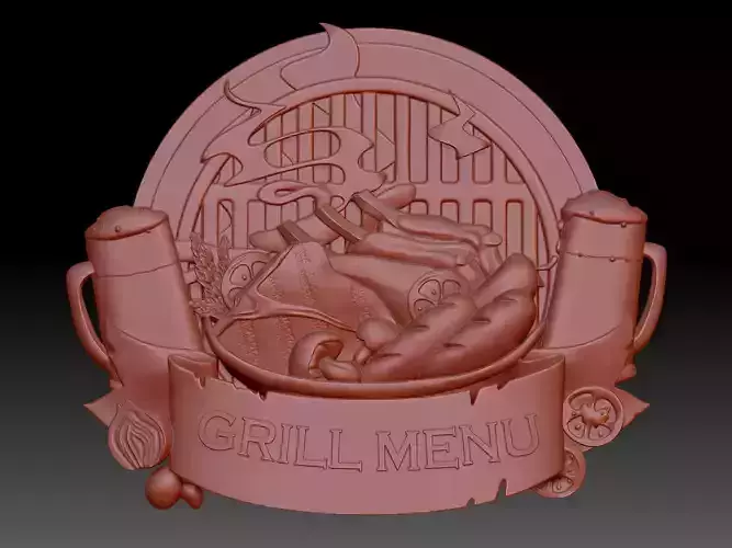 Grill menu 3D print model