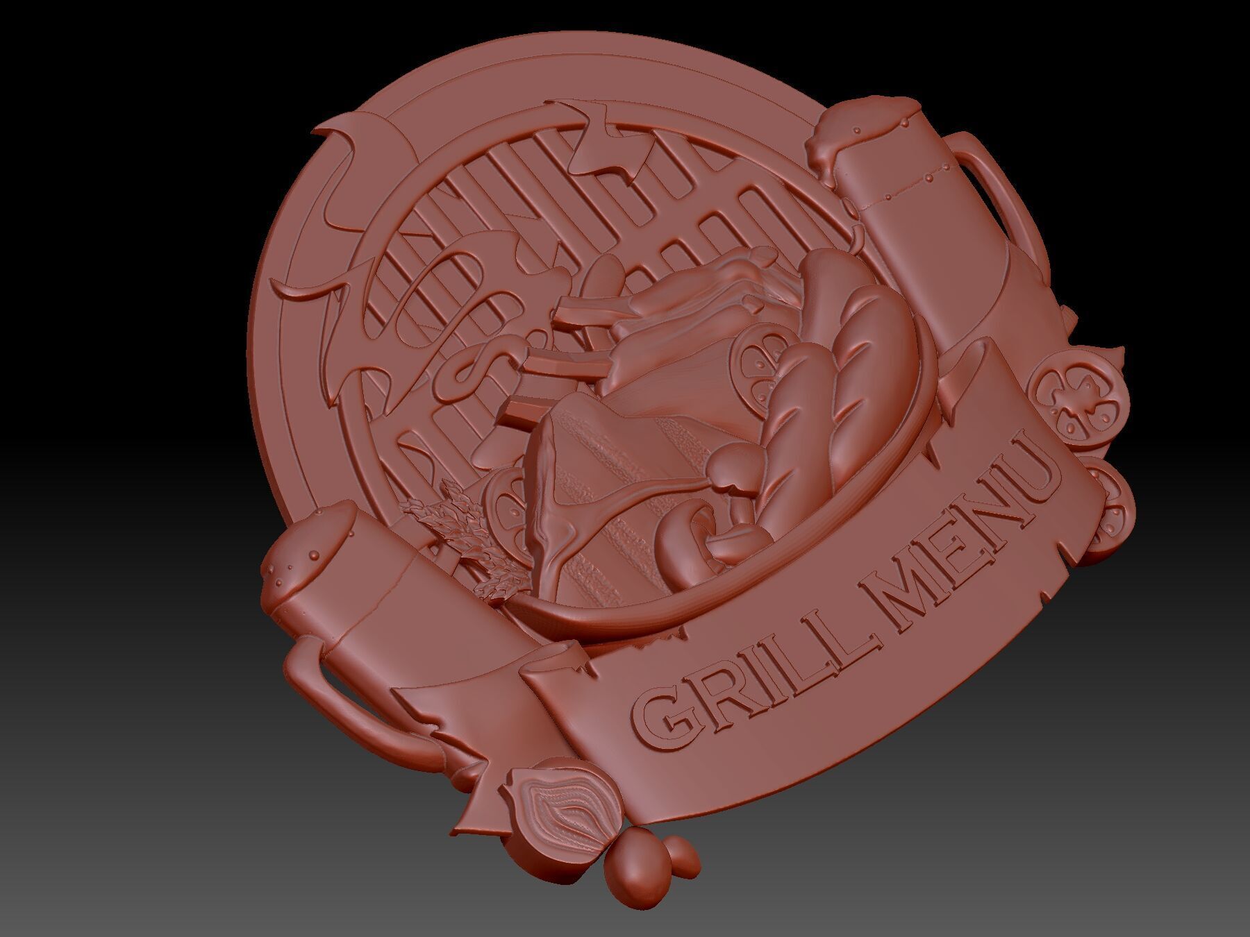 Grill menu 3D print model_4