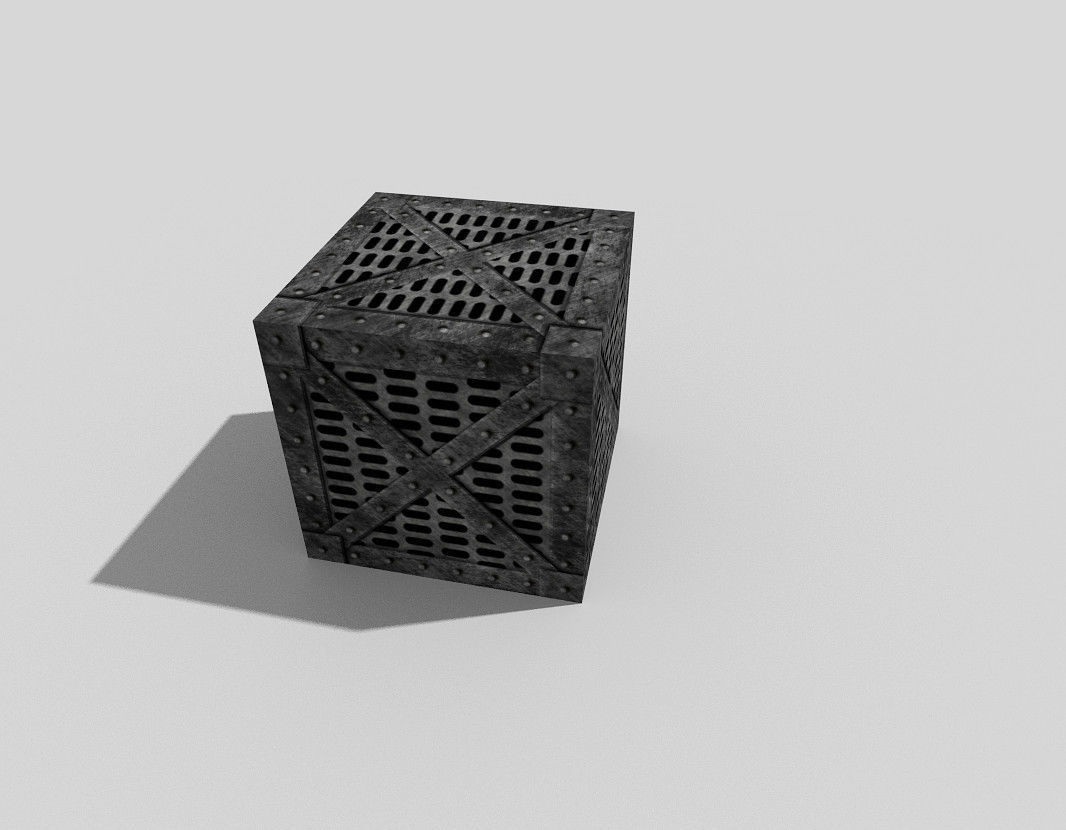 low poly metal crate Low-poly 3D model_1