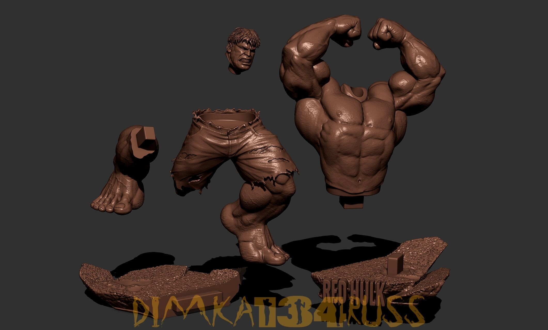 RED HULK 3D print model_3
