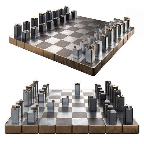 Chess set 1 Low-poly 3D model