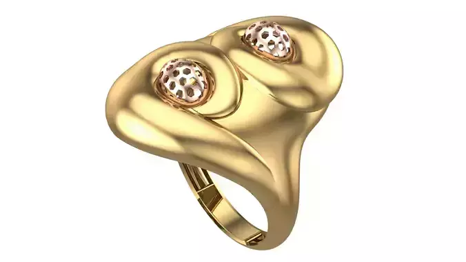Bold Honeycomb Twist Ring- Lightweight 3D Printable Model-R7-05 3D print model
