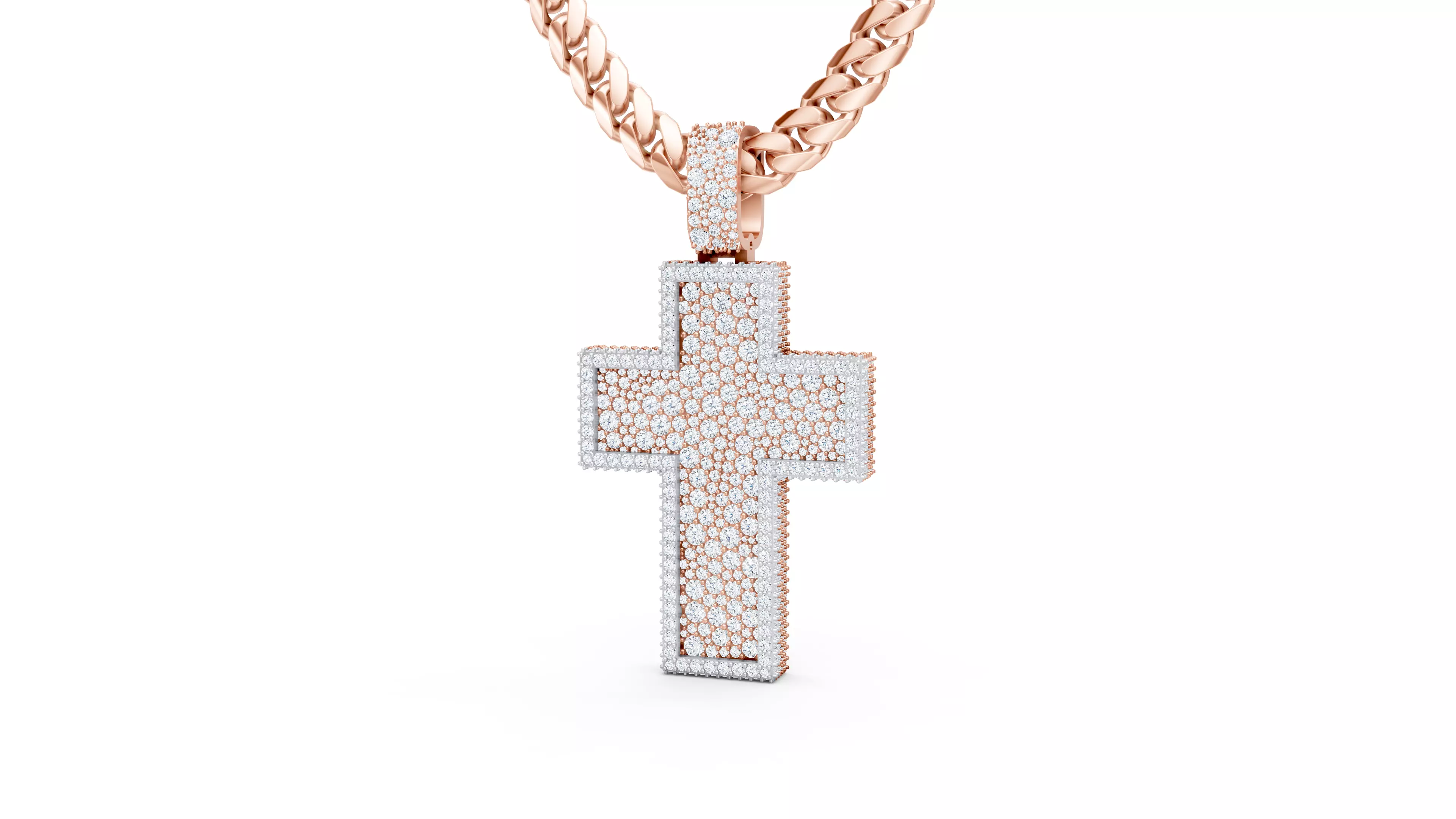 Custom Cross Mosaic Diamond Pendant - Crucifixion Mosaic Cross  3D print model_0