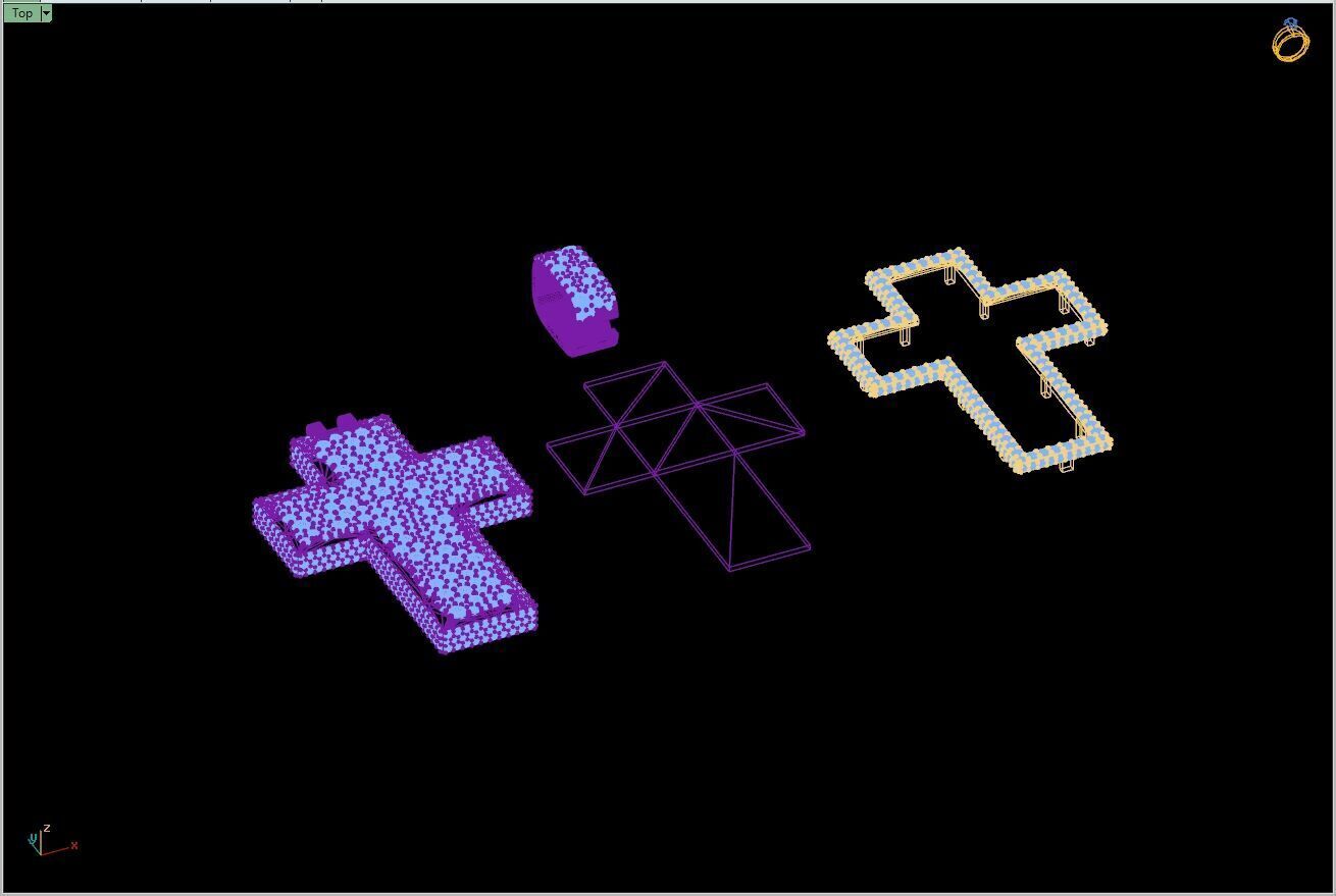 Custom Cross Mosaic Diamond Pendant - Crucifixion Mosaic Cross  3D print model_14