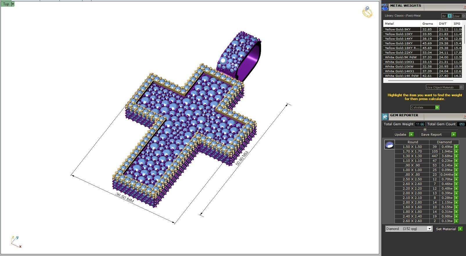 Custom Cross Mosaic Diamond Pendant - Crucifixion Mosaic Cross  3D print model_6