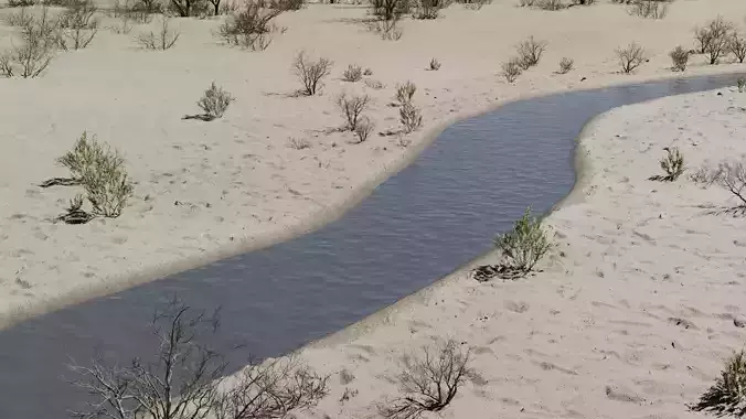 Desert River Generator Low-poly 3D model