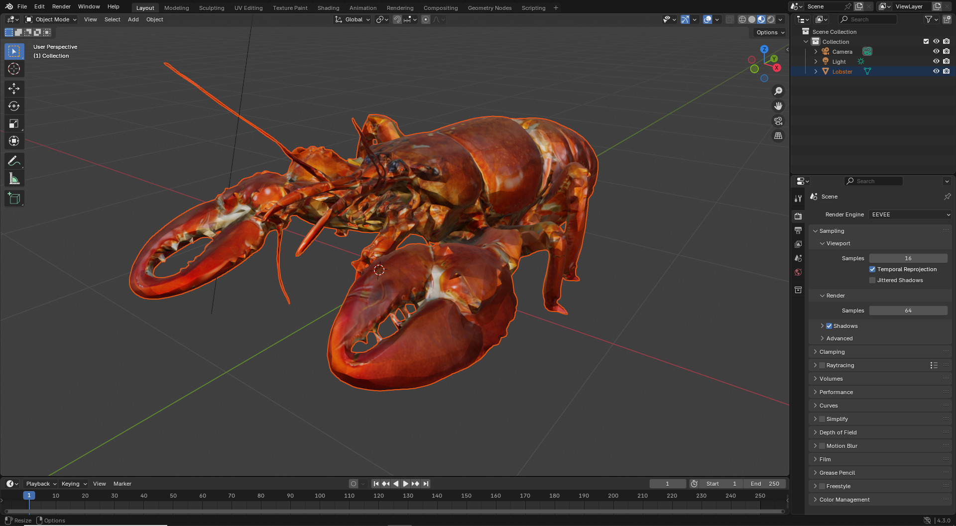 Lobster Low-poly 3D model_17
