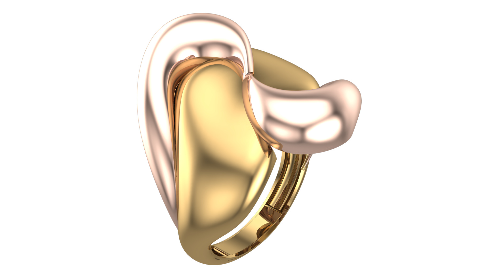 Bold Honeycomb Twist Ring- Lightweight 3D Printable Model-R7-06 3D print model_4