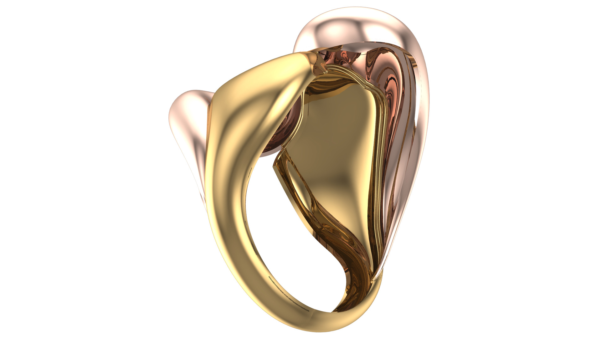 Bold Honeycomb Twist Ring- Lightweight 3D Printable Model-R7-06 3D print model_5