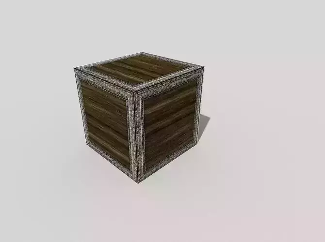 low poly metal crate