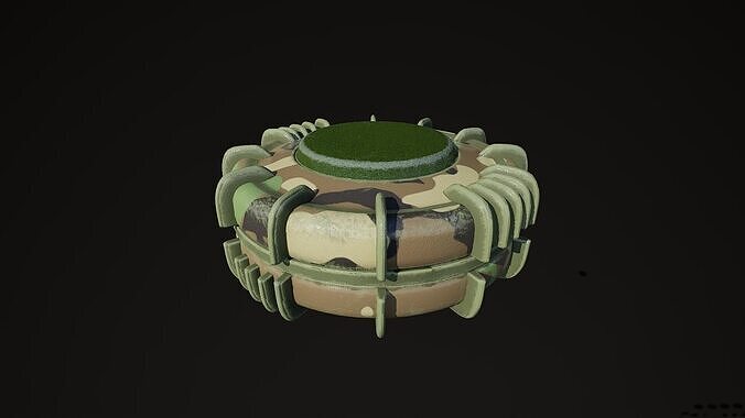 VS50 explosive mine woodland color 3D model