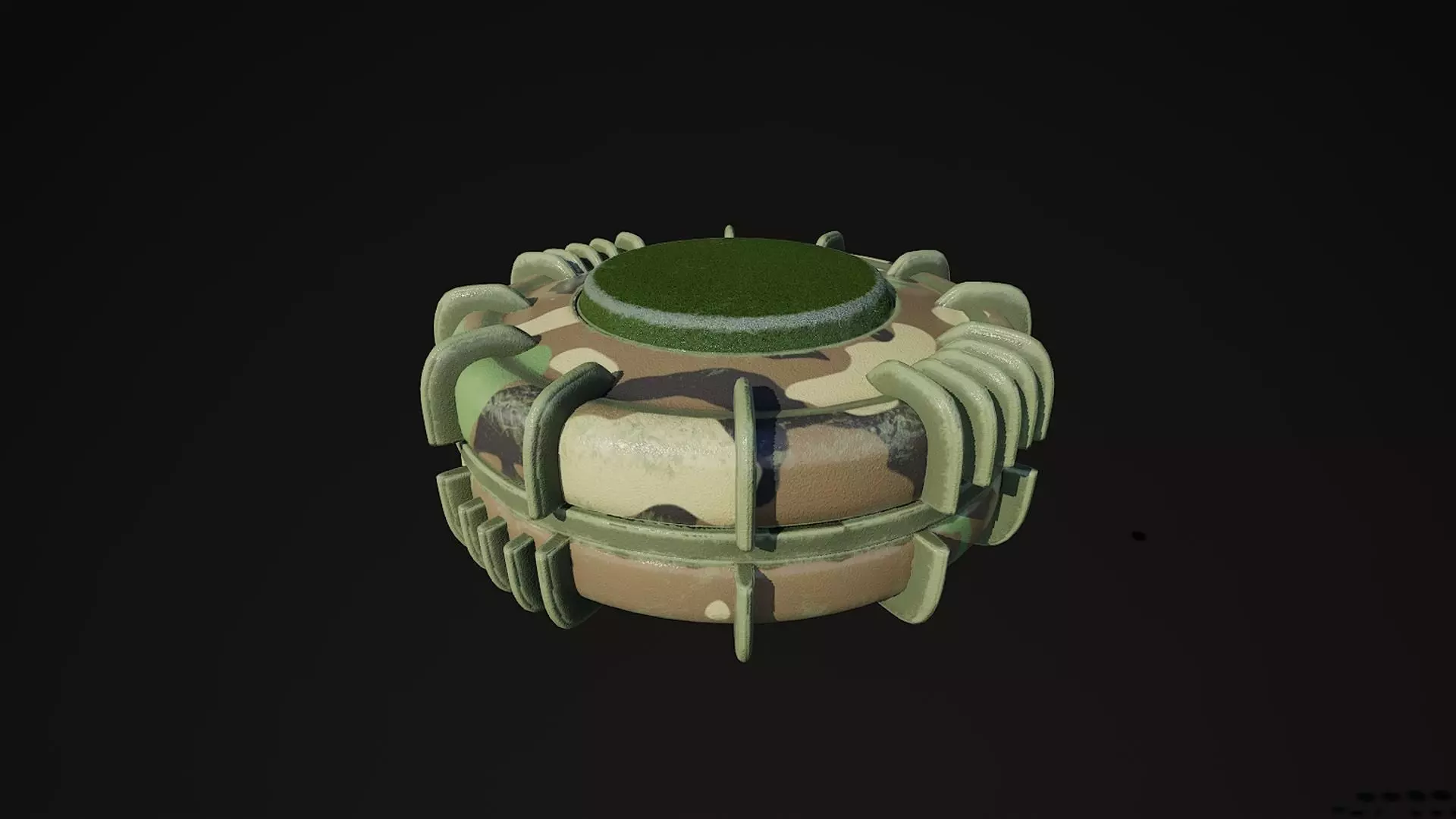 VS50 explosive mine woodland color 3D model_0