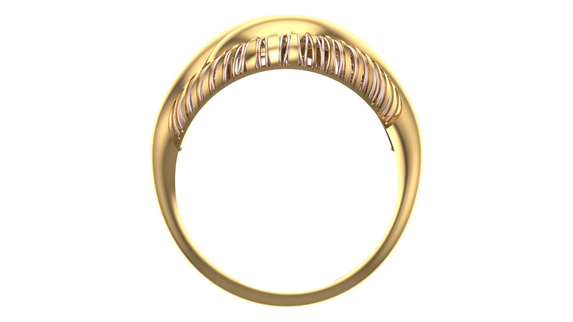 Bold Honeycomb Twist Ring- Lightweight 3D Printable Model-R7-08 3D print model_3