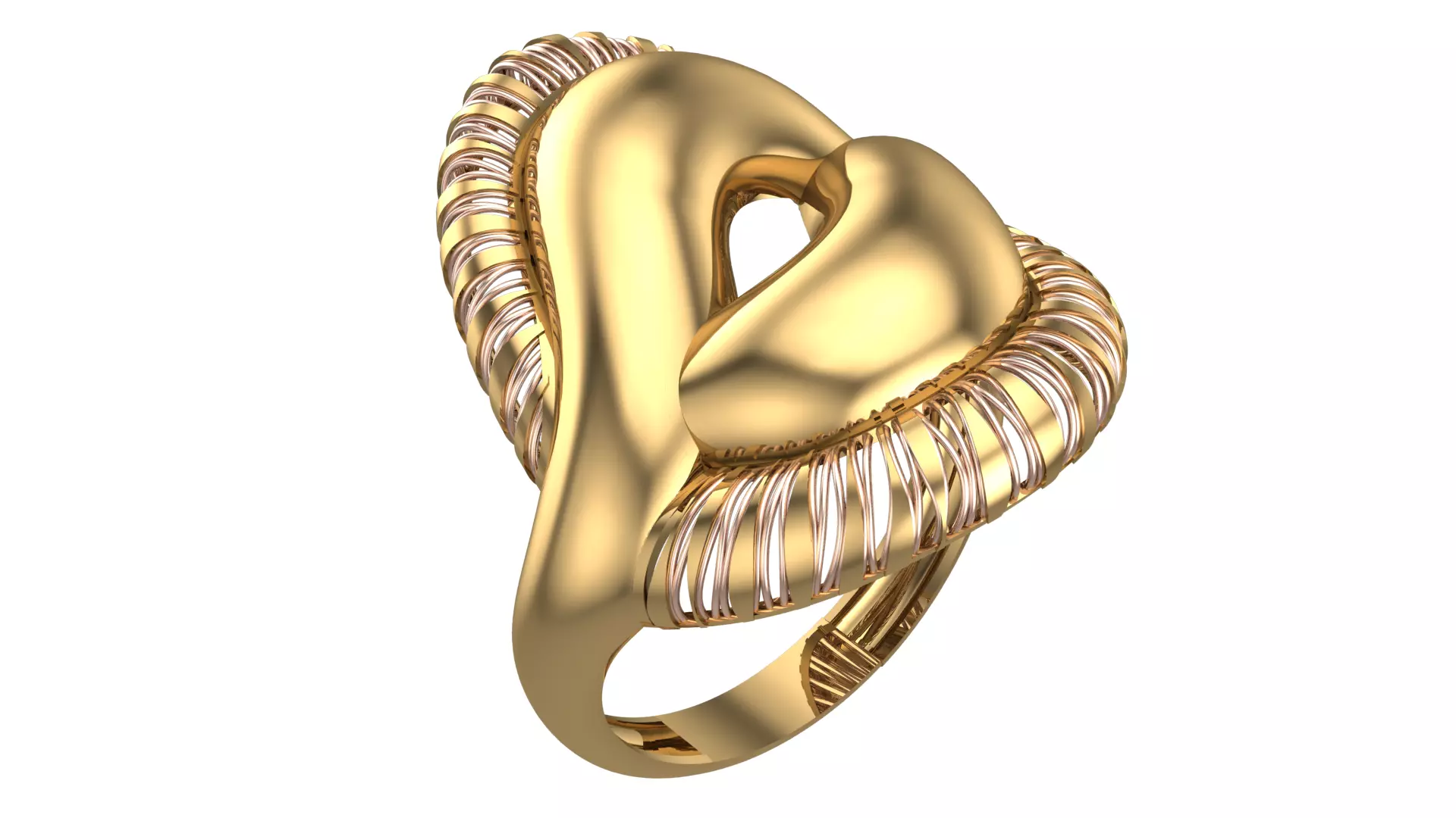 Bold Honeycomb Twist Ring- Lightweight 3D Printable Model-R7-08 3D print model_0