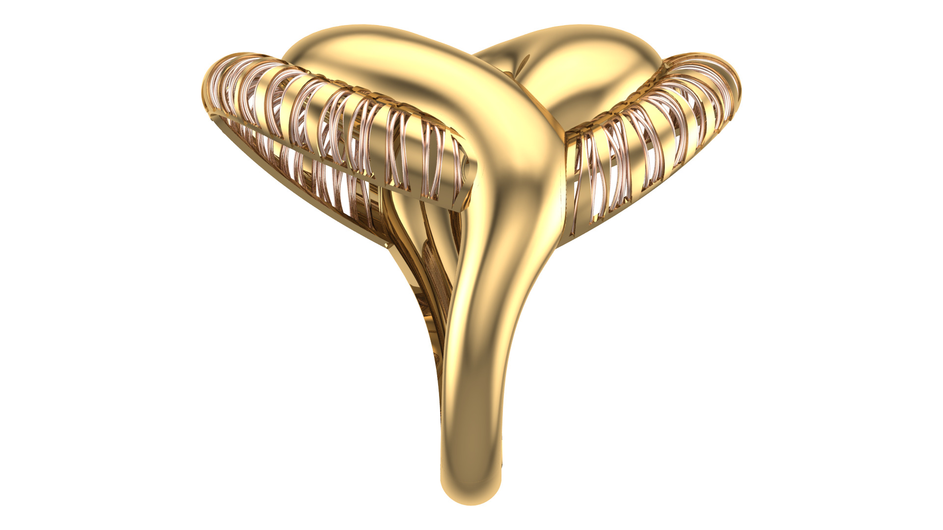 Bold Honeycomb Twist Ring- Lightweight 3D Printable Model-R7-08 3D print model_2