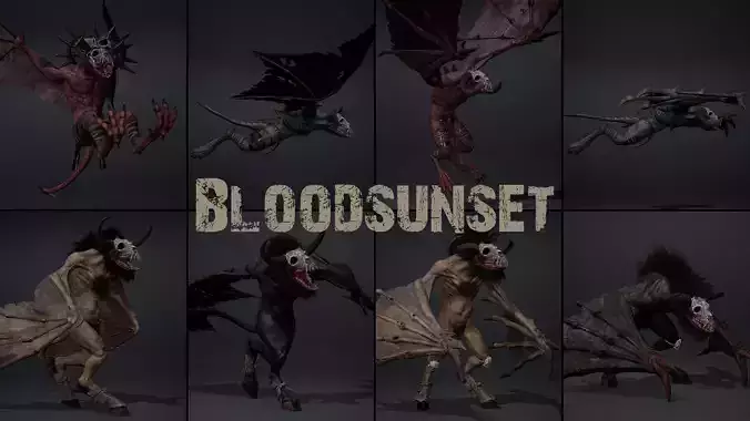 Bloodsunset Low-poly 3D model