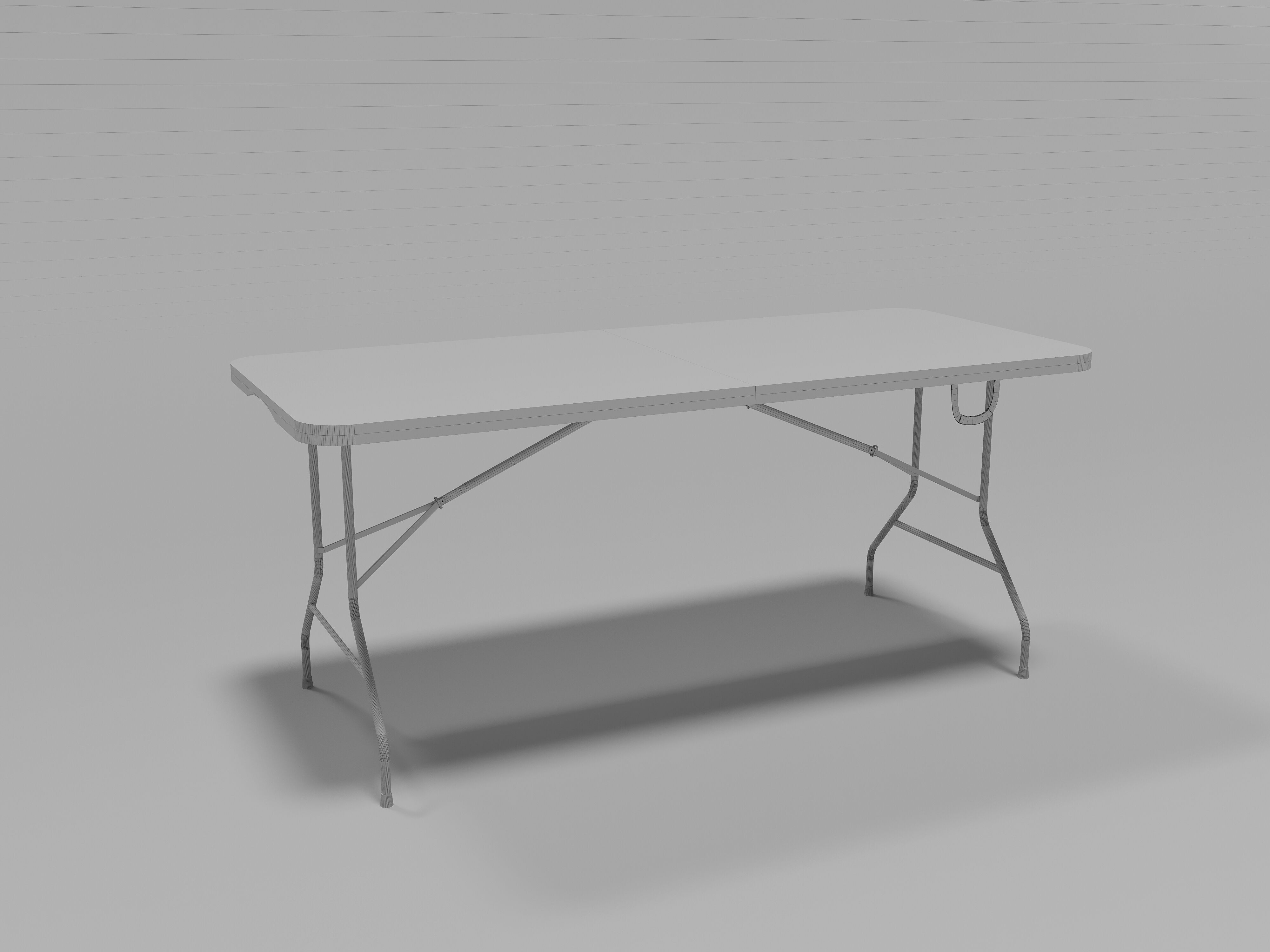 Folding Rectangular Plastic Table 3D Model Low-poly 3D model_5