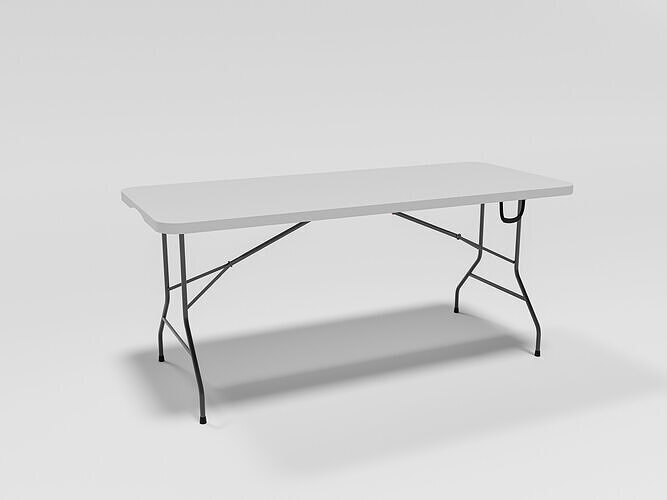 Folding Rectangular Plastic Table 3D Model Low-poly 3D model