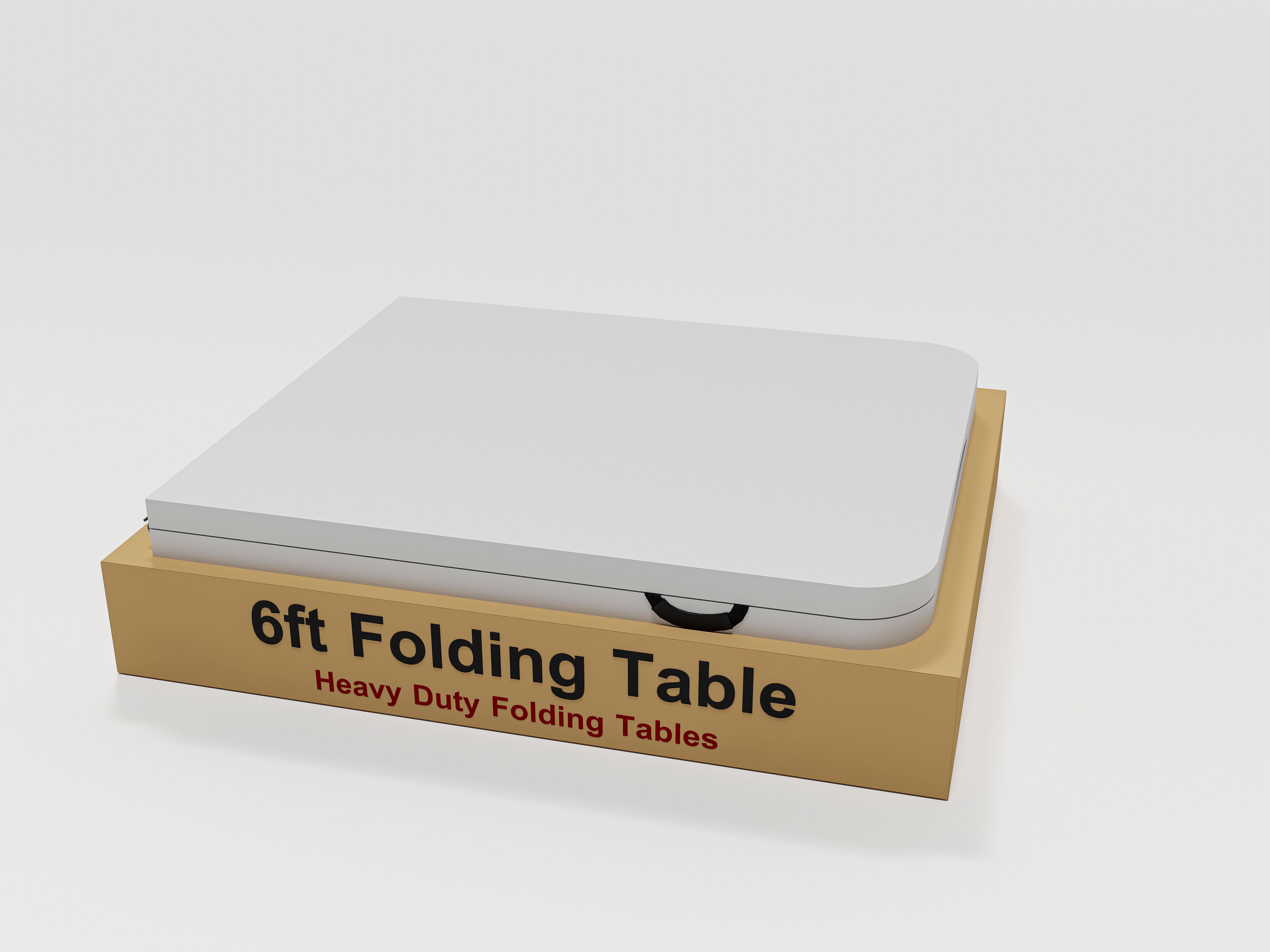 Folding Rectangular Plastic Table 3D Model Low-poly 3D model_4
