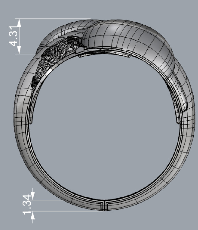 Bold Honeycomb Twist Ring- Lightweight 3D Printable Model-R7-10 3D print model_10
