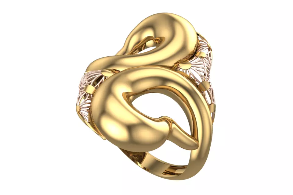 Bold Honeycomb Twist Ring- Lightweight 3D Printable Model-R7-10 3D print model_0