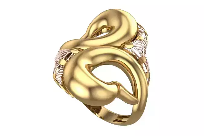 Bold Honeycomb Twist Ring- Lightweight 3D Printable Model-R7-10 3D print model