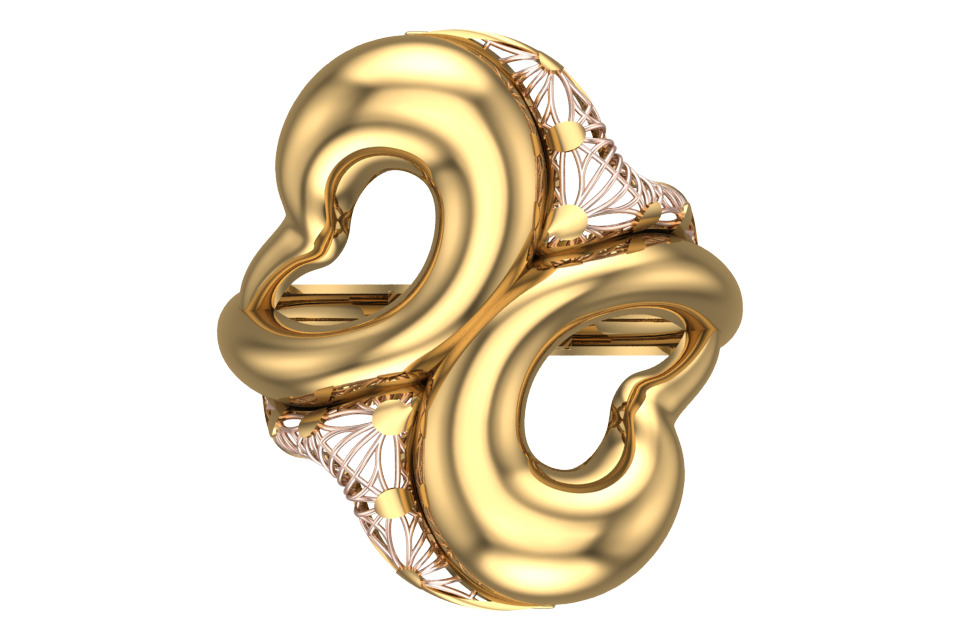 Bold Honeycomb Twist Ring- Lightweight 3D Printable Model-R7-10 3D print model_5