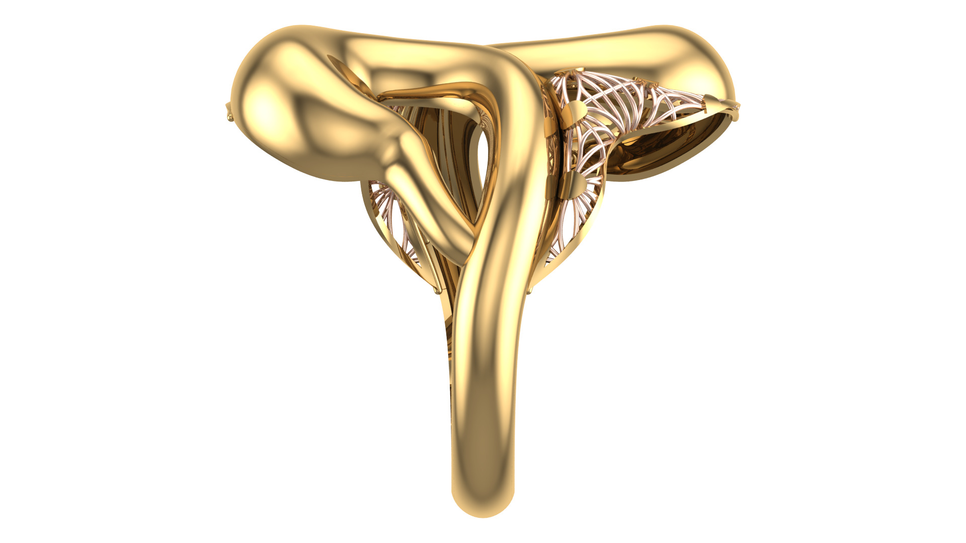 Bold Honeycomb Twist Ring- Lightweight 3D Printable Model-R7-10 3D print model_2