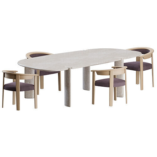 Afra Chair Isamu Table by Baxter 3D model