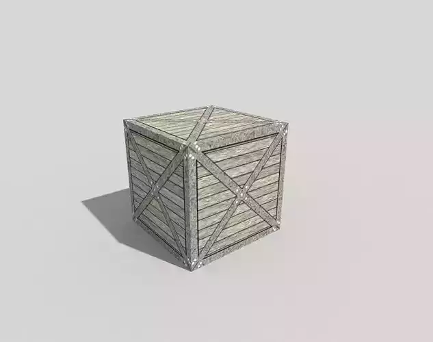 low poly metal crate