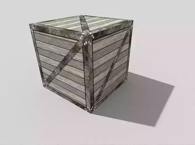 low poly metal crate