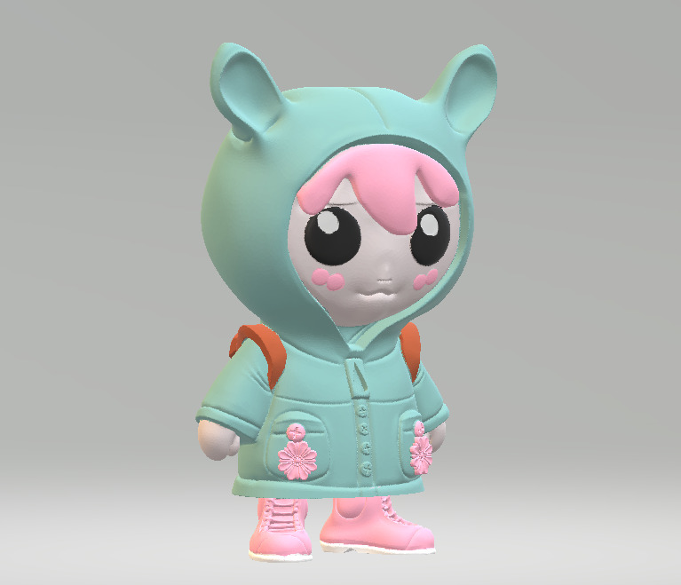 Cute girl 3D print model_2