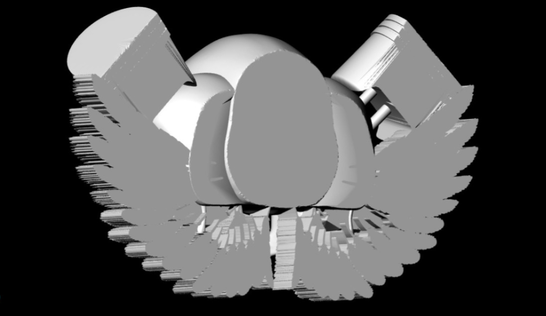 Skull with Wings Pendant STL 3D Printable Model 3D print model_9