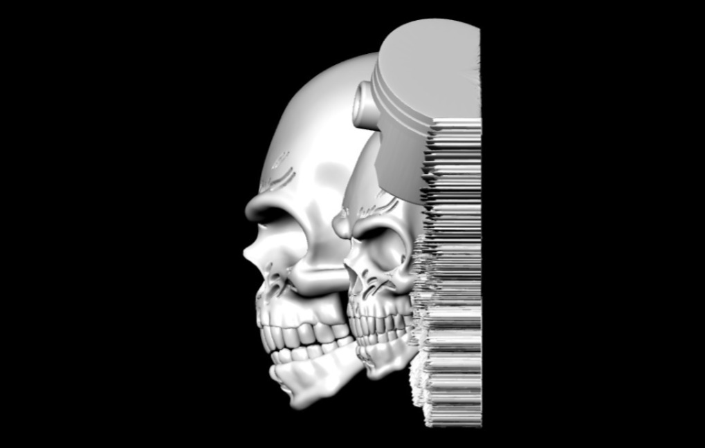 Skull with Wings Pendant STL 3D Printable Model 3D print model_4