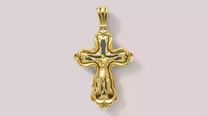 Diamond Cross 3D print model E 05