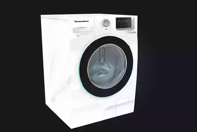 Washer Whirlwind  Dynamic Spin with Retro-Futuristic Flair 3D model